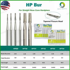 US WAVE Dental Carbide Burs HP Tapered Fissere Fit Low Speed Straight Handpiece