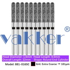 10pc Diamond Burs Shape Flat & Round End Modified Cylinder Fine Medium Coarse