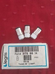 Legris 3175 08 14 Male Connector, 5/16 In Or 8Mm Tube Size, Nylon, Black, 10 Pk