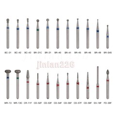 100pcs Dental Diamond Burs for High Speed Handpiece Friction Grip Burs 1.6mm USA