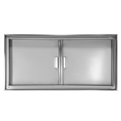 42W x 21H Inch Stainless Steel Outdoor Kitchen Access Door Double