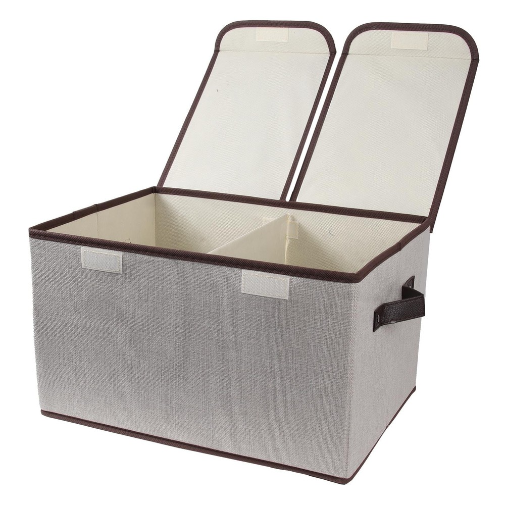 Foldable Fabric Storage Box, 16.5 x 11.8 x 9.8 inches (L x W x H), with Doubl…