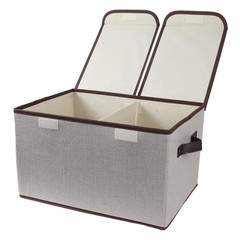 Foldable Fabric Storage Box, 16.5 x 11.8 x 9.8 inches (L x W x H), with Doubl…
