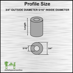 Black Anodize Aluminum Spacer Bushing 3/4″ OD x 5/16″ ID–Fits M8 or 5/16″ Bolts