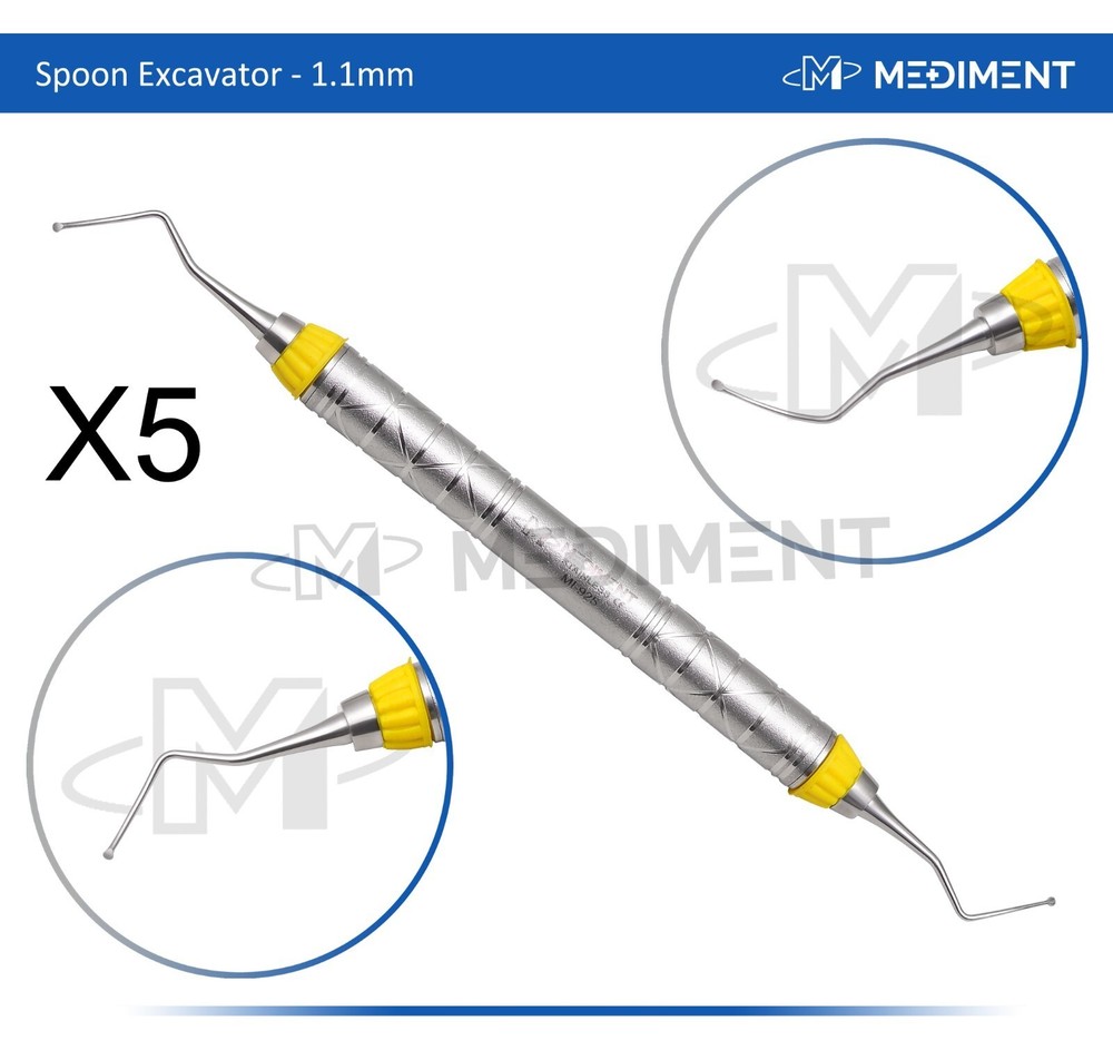 New 5 X DENTAL SPOON EXCAVATOR RESTORATIVE INSTRUMENTS SPOON EXCAVATORS