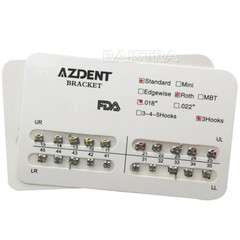 AZDENT 20pc/Kit Dental Orthodontic Bracket Braces Standard Roth .022 Hooks 3-4-5