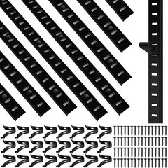 8 Pcs 40 Inch Shelf Pilaster Tracks and 24 Pcs Shelf Clips Adjustable Metal S…