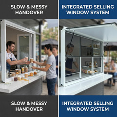 60×36″ Concession Stand Serving Window Food Truck Service Awning 4-Screen Window