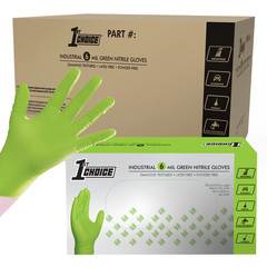 Green Disposable Nitrile Gloves Size Medium, 1000 Count, Diamond Grip