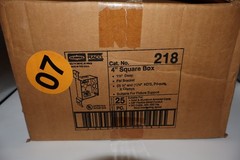 25x Hubbell-Raco 218 4″ Square Box Welded Steel w/ Ground Screw & Cable Clamps