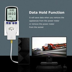 LCD Power Watt Meter Plug Consumption Electricity Usage Energy Amps Volt Monitor