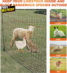 Poultry Electric Netting Fence 47.3H (Can Be Raised to 59.1”H X 65.6’L for….