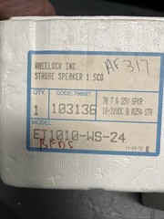 Pair of 2 WHEELOCK ET1010-WS-24 HORN STROBE Fire Alarm Devices.