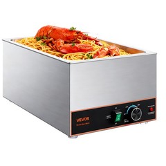 VEVOR Commercial Food Warmer Buffet Bain Marie 1500W Steam Table with Power Cord