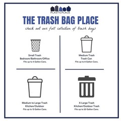Plasticplace 12-16 Gallon Trash Bags │ 1.0 Mil │ Clear Tall Garbage