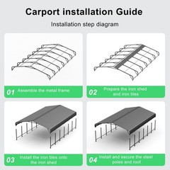 PABIMIA 20×30 FT Heavy-Duty Metal Carport, Outdoor Galvanized Steel Shelter
