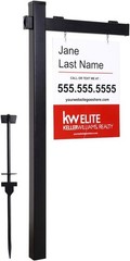 Elegant 72” Black Vinyl Realtor Sign Post with Pre-Printed Open House Text