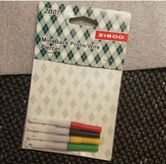 ZIBOO ZB07 Green/Yellow/Red/Black 3.25 x 0.25 x 0.25 Mini Back Probe/Wire Pierce