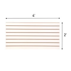 4 ft x 2 ft Horizontal White Slatwall Easy Panels (24″H x 48″L) – Pack of 2