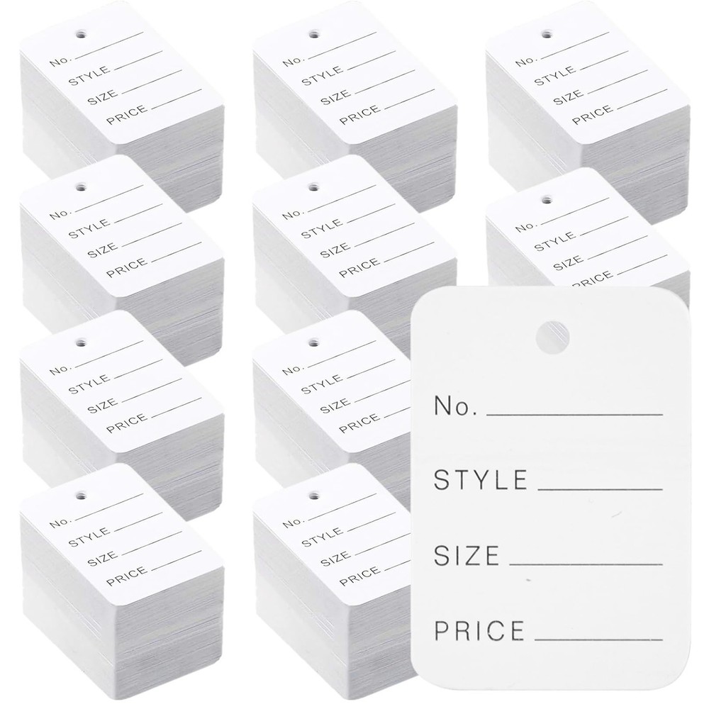 2000 PCS Price Tags1.94″ X 1.38″Clothing Tag White Pricing Tags Clothes Size Tag