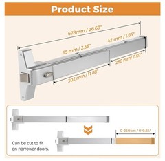 BEAMNOVA 27.5 in Commercial Door Push Bar Panic Exit Device with Exterior Lever