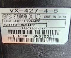 Vertex VX427 VX-427-4-5 UHF 450-490 MHz 32 Channel 5 Watt (Complete Kit)