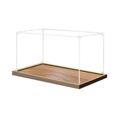 Acrylic Wood Grain Display Case，16″ L x 12″ W x 20″ H Thickening ，