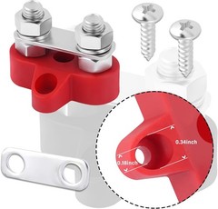 2PCS M8 Dual Studs 80A Power Distribution Block for 12V Automotive & Marine Use