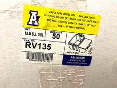 (10 PACK) Arlington 1-Gang Shallow Depth Box w/ Side Volume Extension Electrical