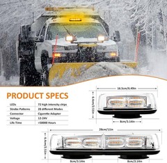 72 LED Roof Top Strobe Light Bar for Tow Trucks & Emergency Vehicles