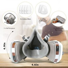 17 in1 Half Face Gas Mask Facepiece Spray Painting Respirator Safety Suit F 6200