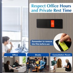 Office Door Signs,7 Options-Do Small Signage, Brushed Silver with Multicolor