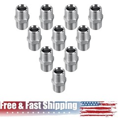 10 Pack Hydraulic Hose Adapter Fittings: 1/2″ NPTF Male x 1/2″ NPTF Male w/Cover