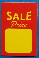 Unstrung Sale Price Tags RED WHITE YELLOW Small Retail Merch Coupon No String