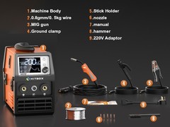 HITBOX 4 IN 1 Gasless MIG Welder Stick LIFT TIG Welding Machine &10ft Spool Gun