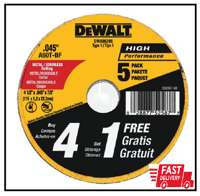 4-1/2 in. x 0.045 in. x 7/8 in. Metal and Stainless Cutting Wheel | 5 Pack