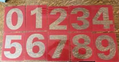 Gas Station Price Numbers 0-9 58 Piece Set Of 8” X 10” Red Clear Plexiglass