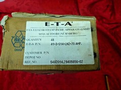 1 E-T-A Circuit Protection and Control 41-3-S14-LN 2 – 70 AMP AC 115V DC 28V