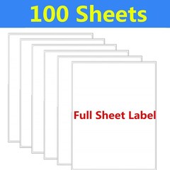 100 8.5 x 11 Full Sheet Shipping Mailing Labels Blank Self Adhesive Laser InkJet