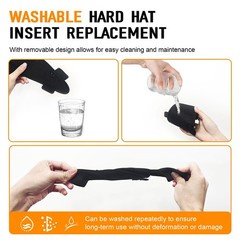 Hard Hat Sweatband and Top Pad for Safety Helmet, Washable Hard Hat Cooling