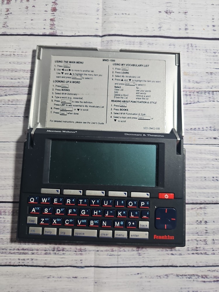 Franklin Merriam-Webster Electronic Dictionary and Thesaurus MWD-1500 TESTED