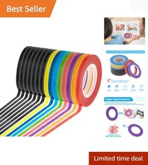 15 Rolls Thin 1/8 Inch 3mm Whiteboard Tape, Low-Tack Paper Pinstripe Art Grid…