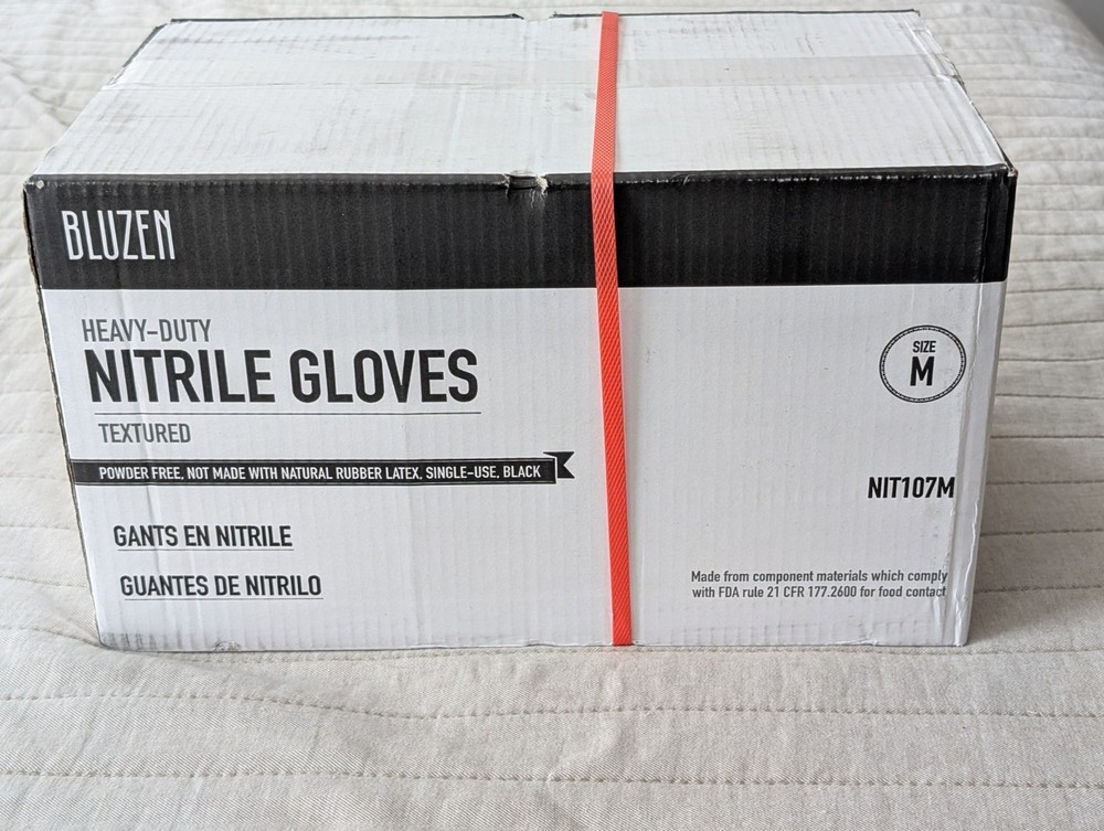 Medium Heavy Duty 6 MIL Textured Black Nitrile Powder-Free Gloves 1000 Pieces