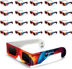 Solar Eclipse Glasses 20 pack – 2024 CE and ISO Certified Multicolor