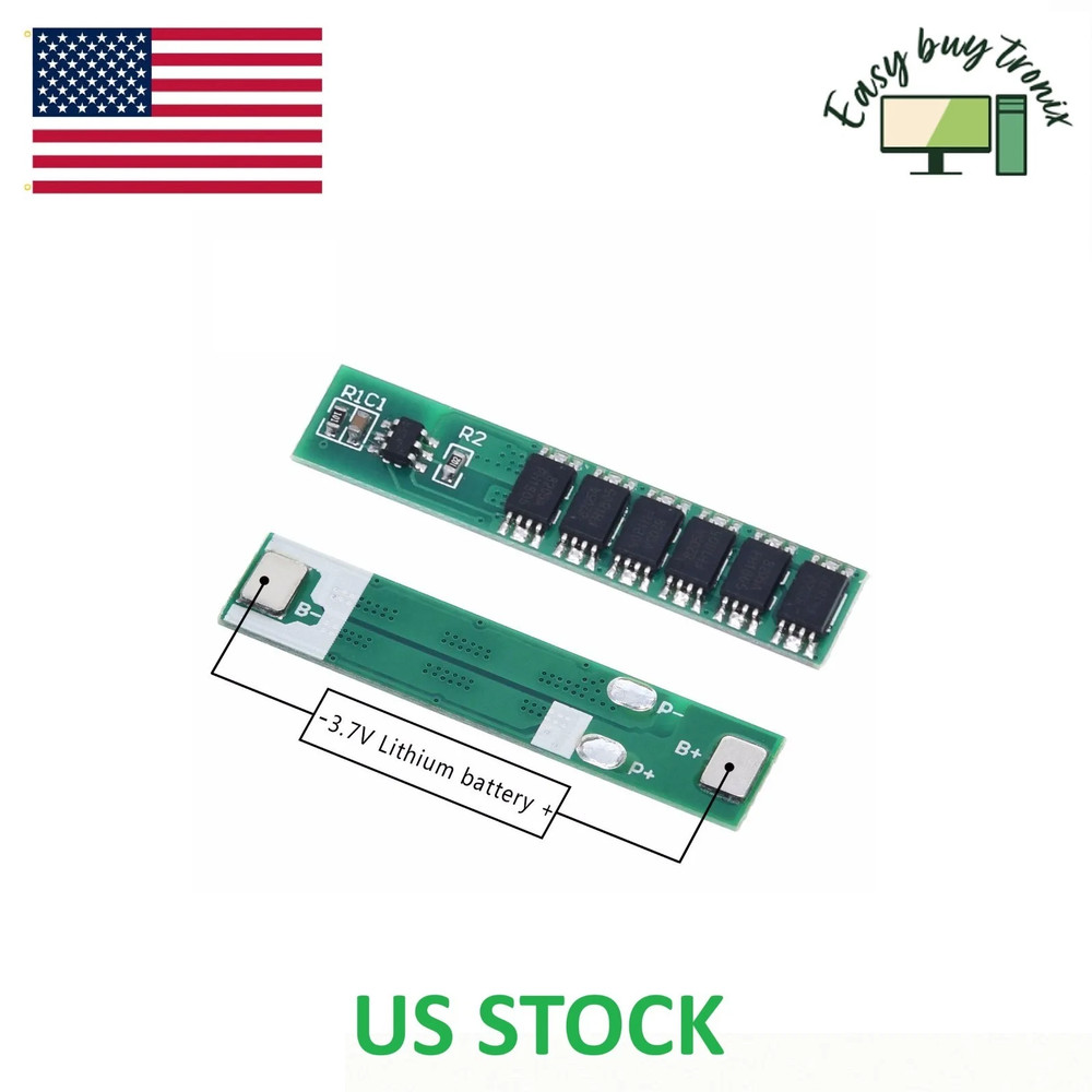 2Pcs 15A 1S 3.7V 18650 MOS Li-ion Li-ion Battery Charging BMS Protection Board