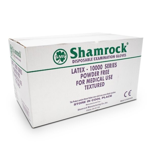 Shamrock Powder Free Textured Latex Gloves – Size Small Case Pack of 1000 Gloves