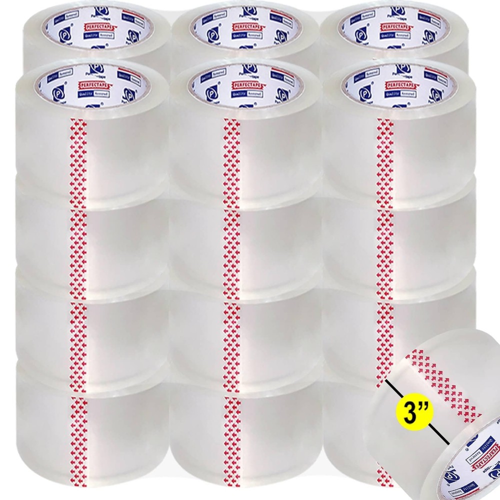 PERFECTAPE 3″ Heavy Duty Packing Tape 24 Rolls, Total 1560Y, Clear, 2.7 mil,