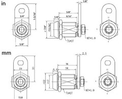 FJM Security 2400AS-KA Tubular Cam Lock with 5/8″ Cylinder and Chrome Finish,