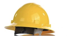 Direct Safety Full Brim Hard Hat, 4 Point Adjustable Ratchet Suspension, Class E