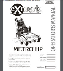 Exmark Metro HP Mower Operator’s Manual 40 PAGES 2001 For Serial #’s 320,000 +